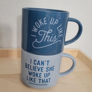 Mr and Mrs stackable coffee mug set Awesome